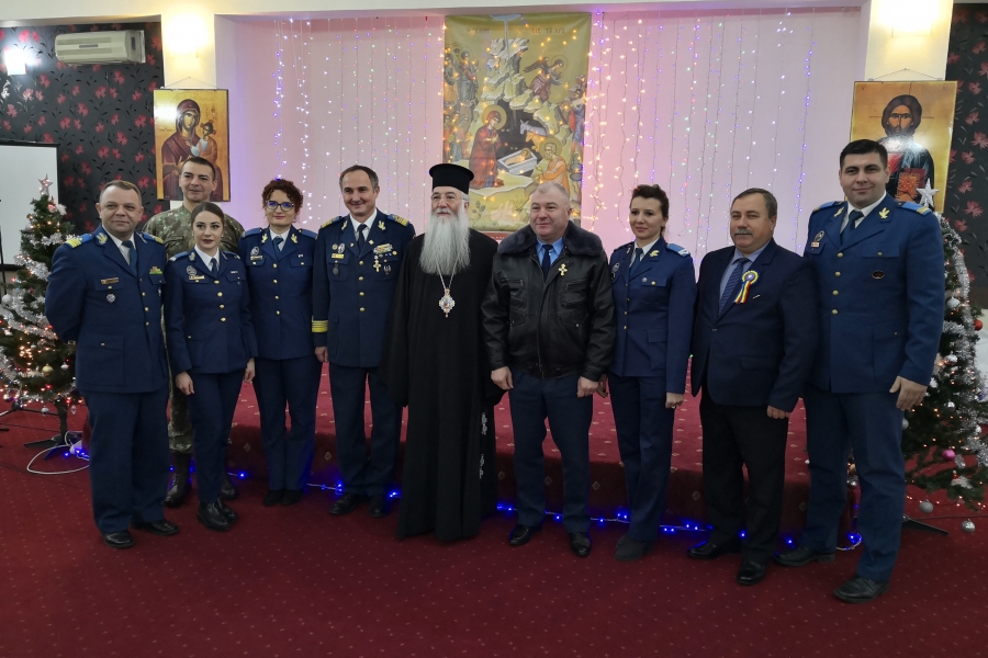 O delegaţie a Forţelor Aeriene Române a vizitat astăzi Episcopia Severinului şi Strehaiei